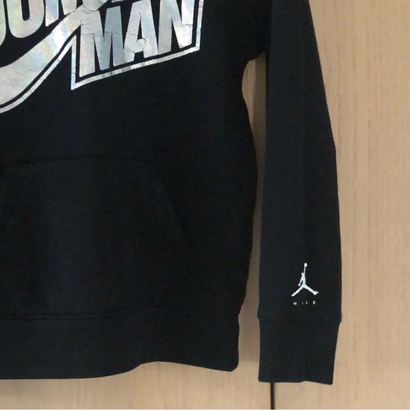 Jordan Jumpman + Nike Iridescent Logo Black Pullover Hoodie Big Boys L 12-13 Yrs - Picture 4 of 10